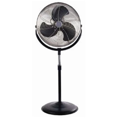 Swivel 18 in. Stand Fan Industrial Chrome Grill - Black - SW26636